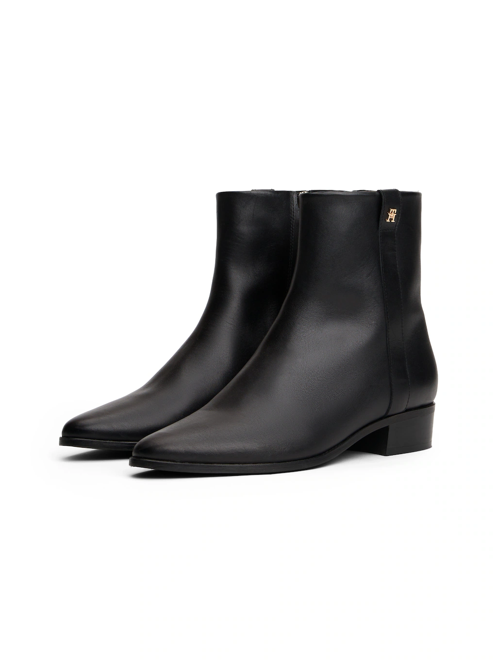 Tommy Hilfiger Stiefelette "TH LEATHER POINTY ZIP BOOTIE", Blcokabsatz, Bus günstig online kaufen