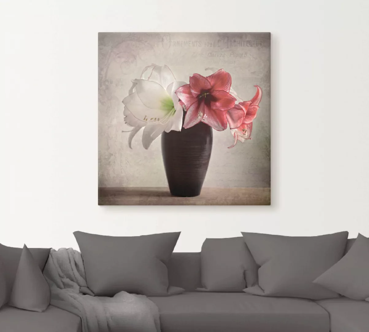 Artland Wandbild »Amaryllis Vintage I«, Blumen, (1 St.), als Alubild, Outdo günstig online kaufen