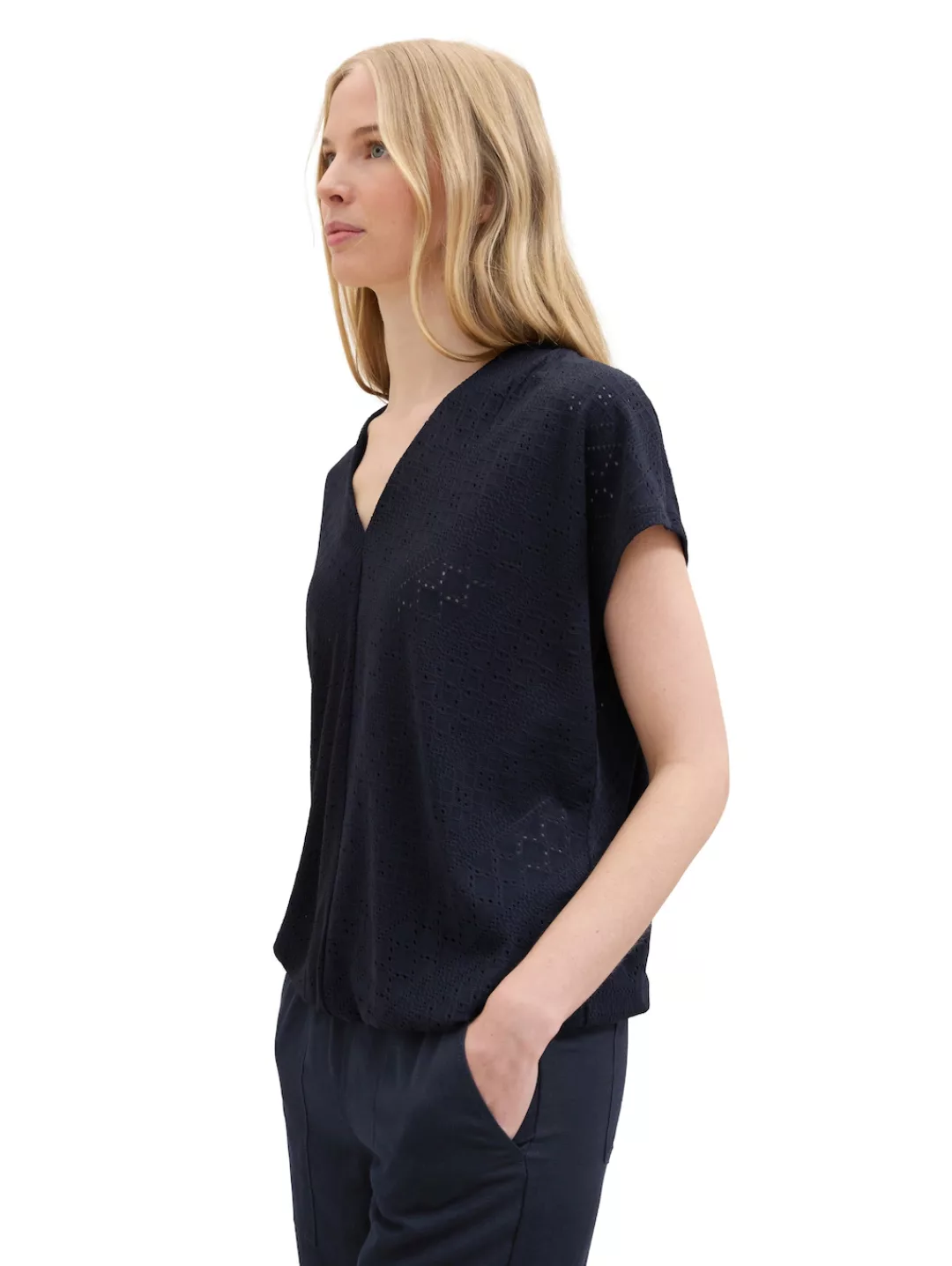 TOM TAILOR T-Shirt mit Jacquard-Muster günstig online kaufen