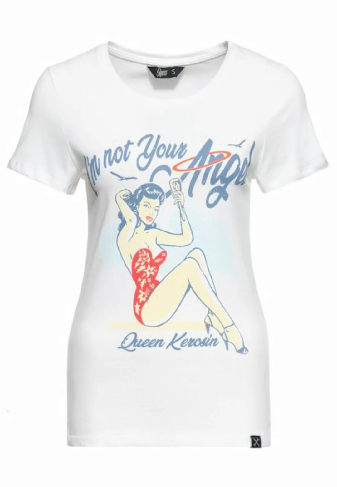 QueenKerosin Print-Shirt I´m not your Angel (1-tlg) mit Front Print im Vint günstig online kaufen