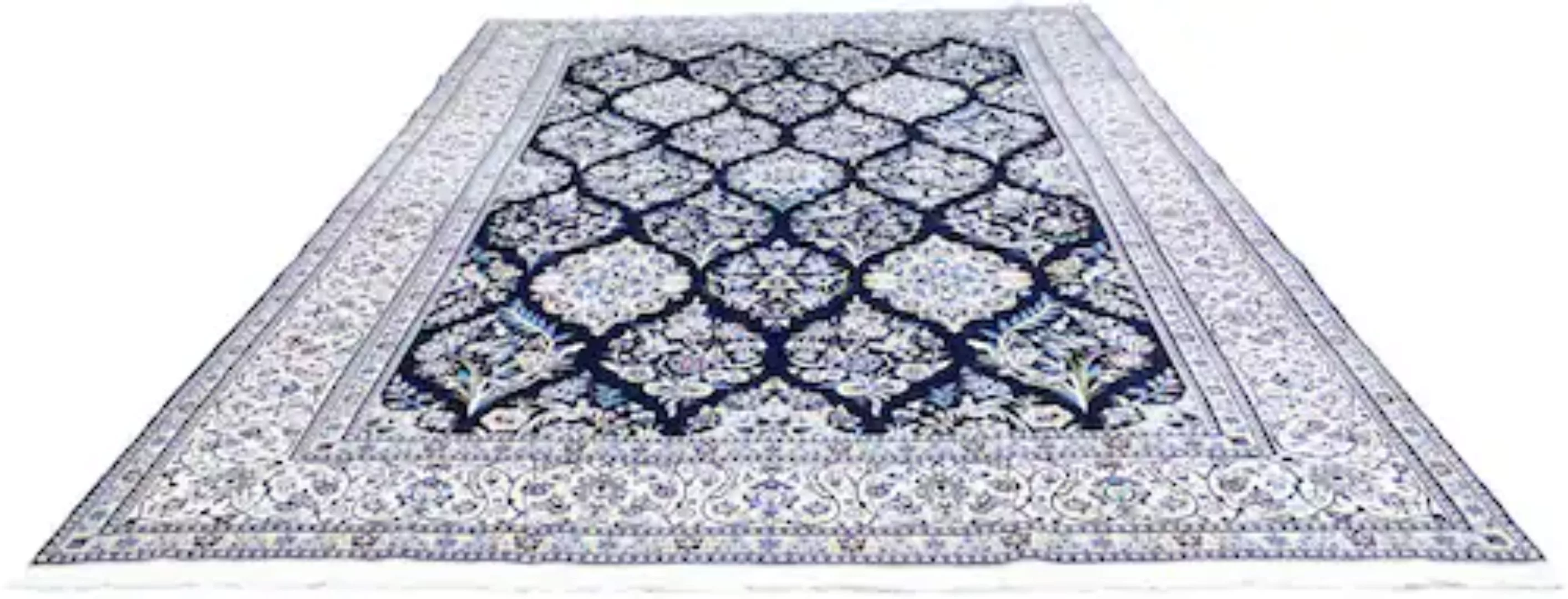 morgenland Teppich »Nain 9la Teppich handgeknüpft blau«, rechteckig günstig online kaufen