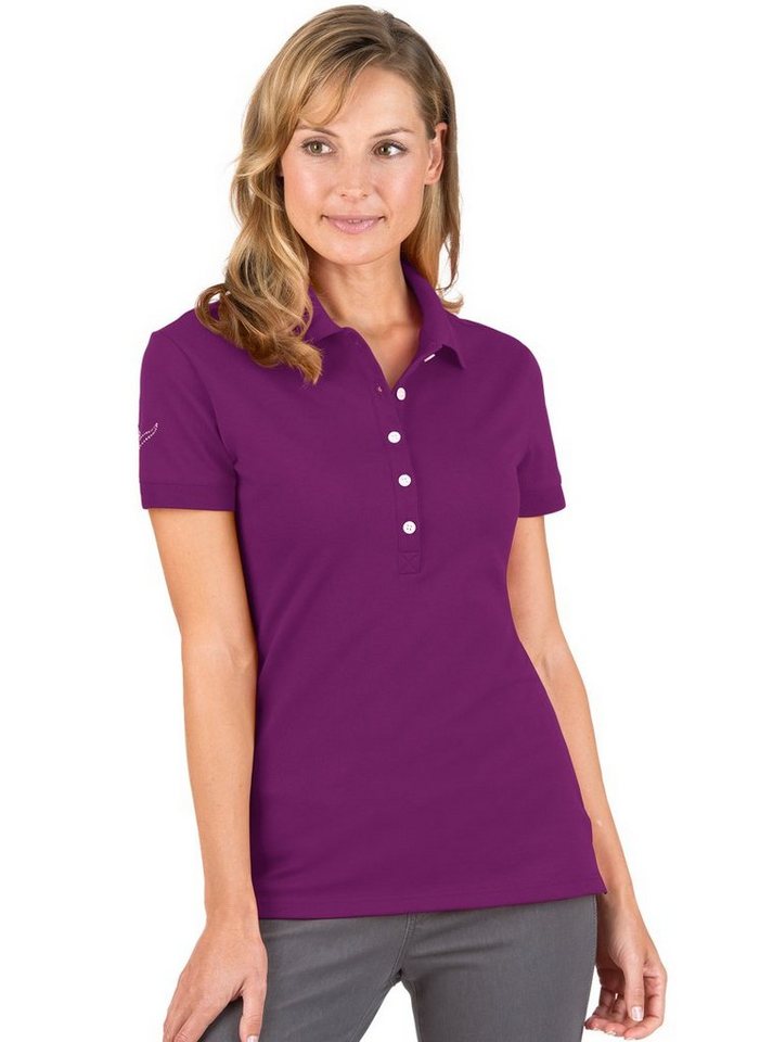 Trigema Poloshirt TRIGEMA Poloshirt mit Kristallsteinen (1-tlg) günstig online kaufen