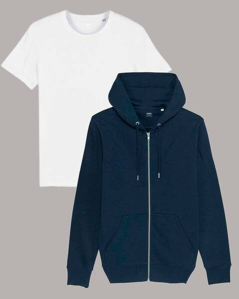 Kombi Set Aus Hoodie Jacke Und Basic T-shirt günstig online kaufen