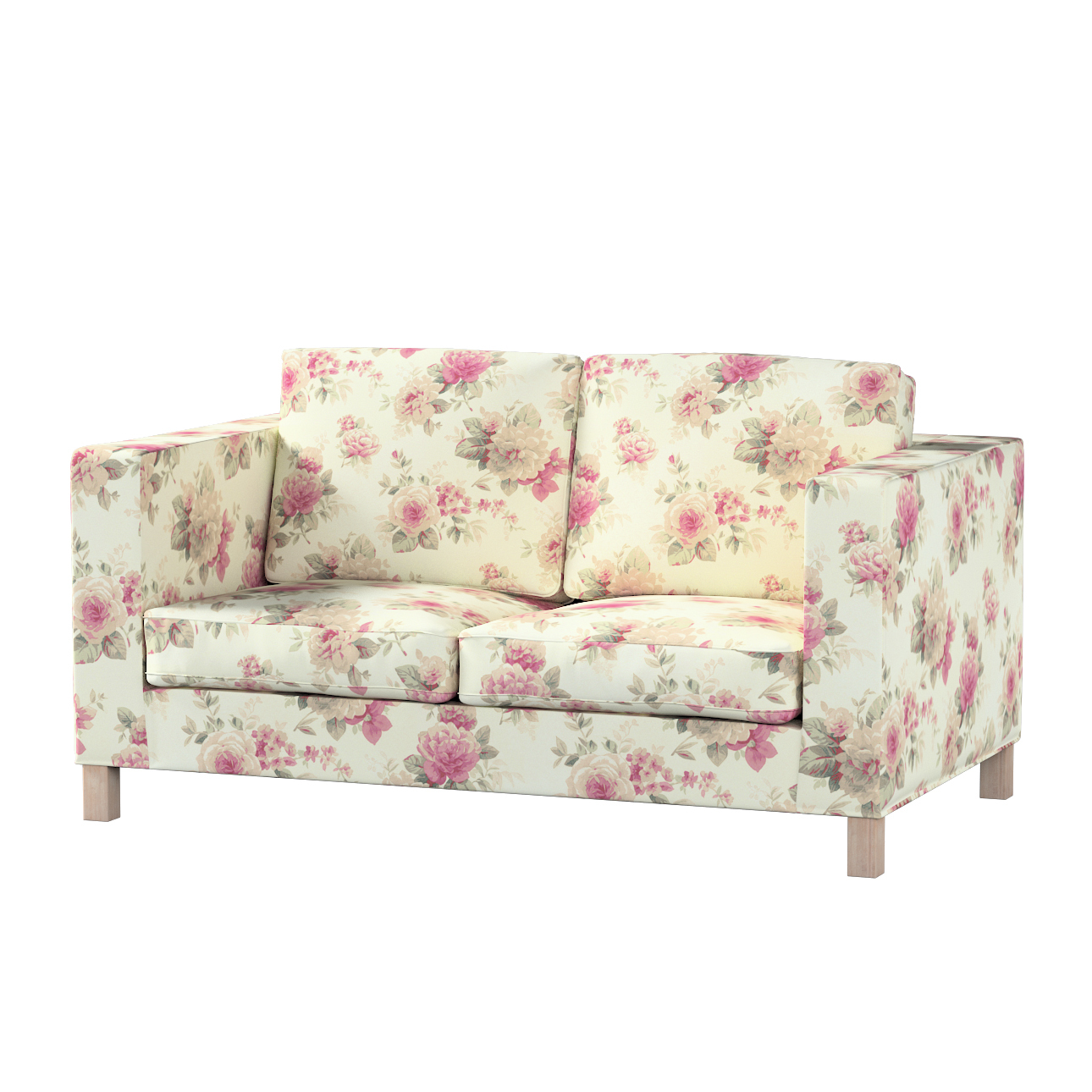 Bezug für Karlanda 2-Sitzer Sofa nicht ausklappbar, kurz, beige- rosa, 60cm günstig online kaufen