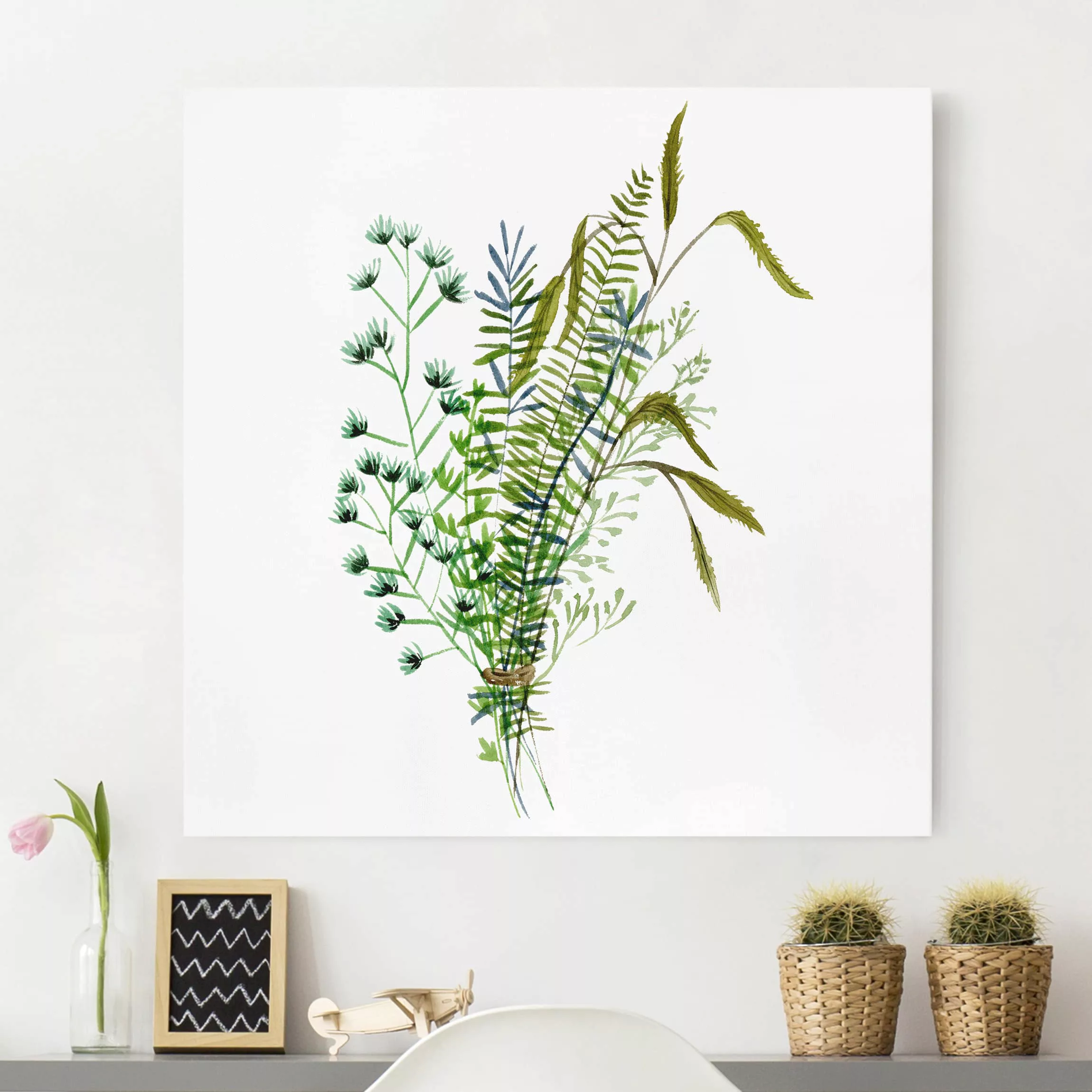 Leinwandbild Botanik - Quadrat Wiesengräser II günstig online kaufen