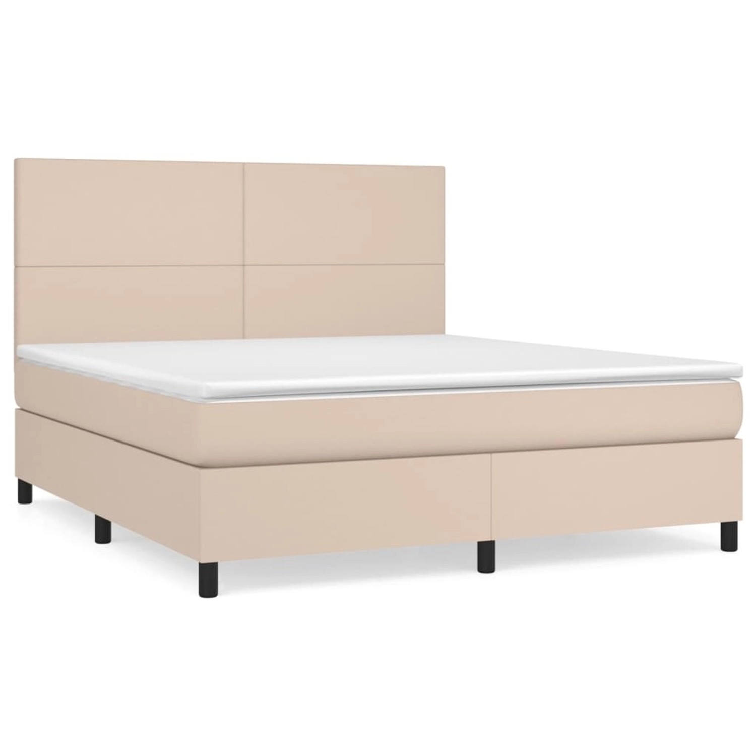 vidaXL Boxspringbett Matratze Cappuccino-Braun 160x200 cm Kunstleder1466135 günstig online kaufen