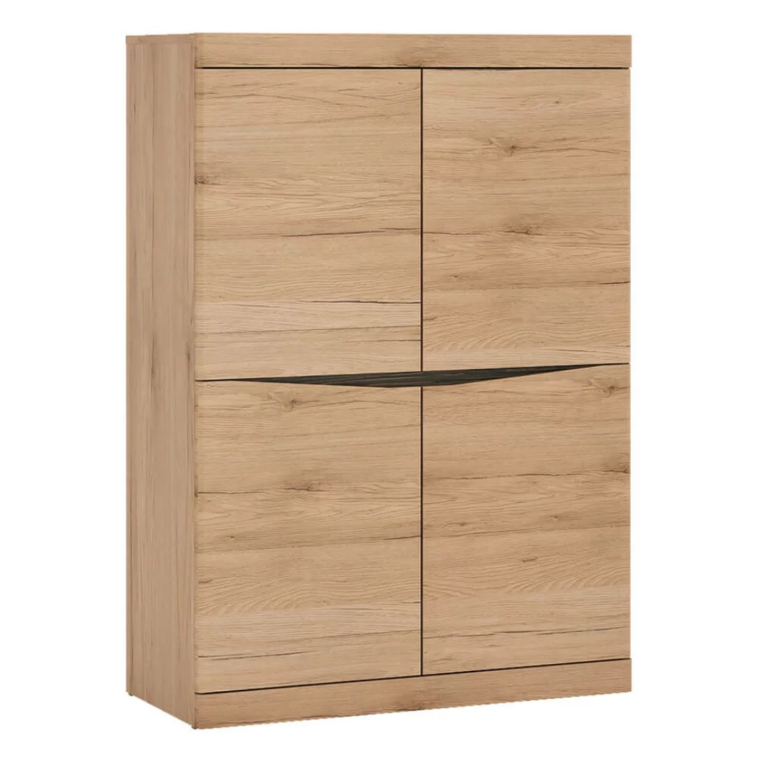 Highboard mit 4 Türen SANFORD-129 in Eiche hell Nb., B/H/T: ca. 86/123/40 c günstig online kaufen