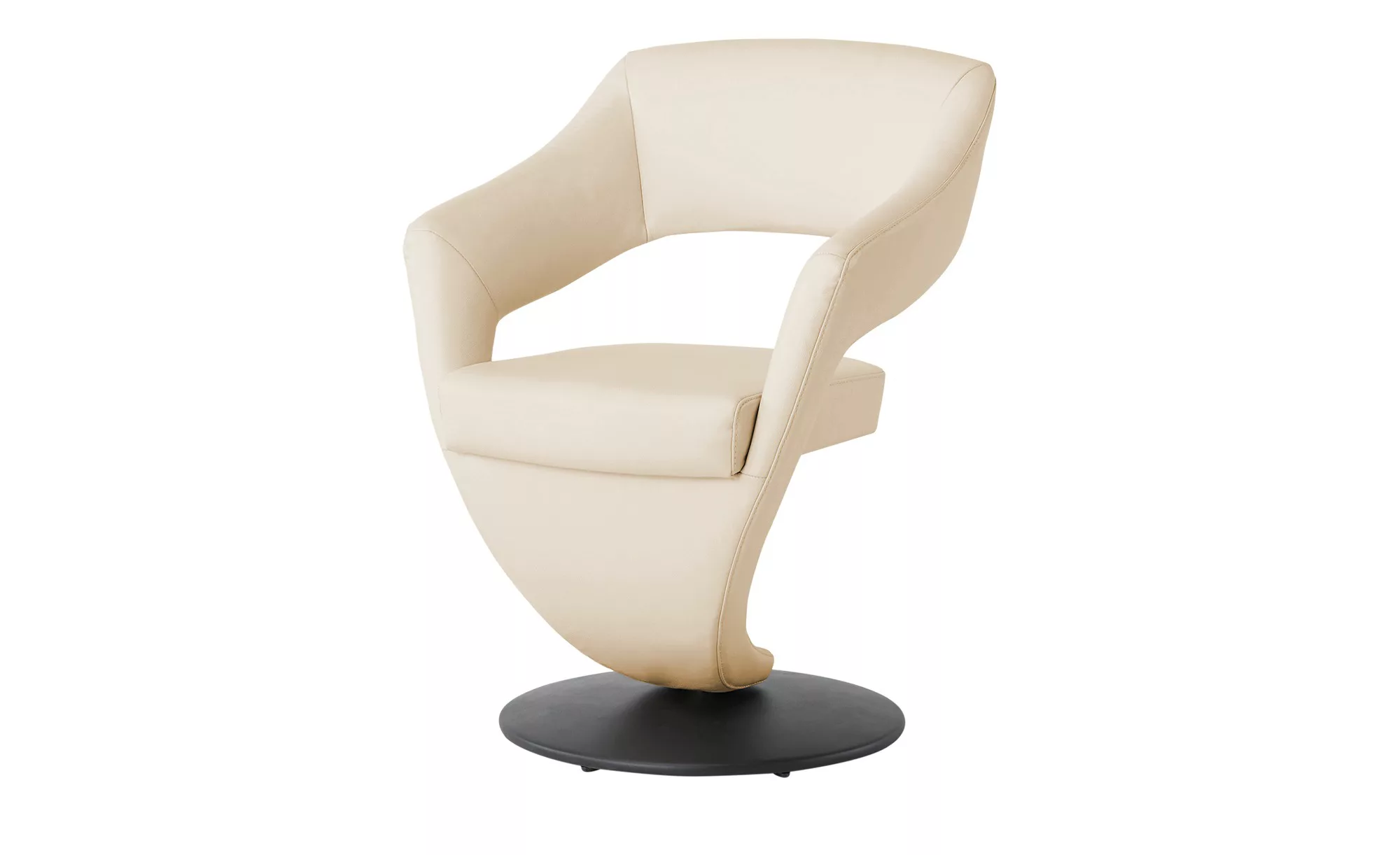 Leder-Drehstuhl - beige - 62 cm - 87 cm - 64 cm - Stühle > Esszimmerstühle günstig online kaufen