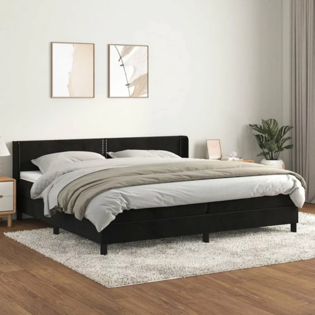 Vidaxl Boxspringbett Mit Matratze Schwarz 200x200 Cm Samt günstig online kaufen