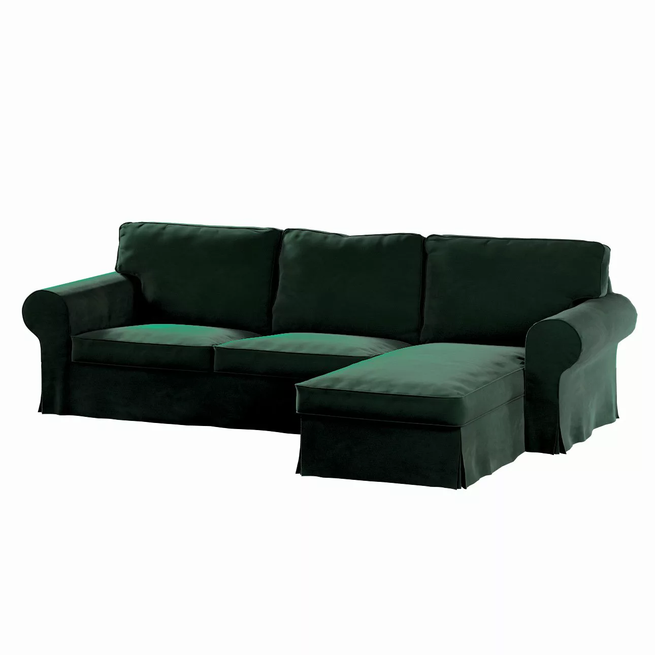 Bezug für Ektorp 2-Sitzer Sofa mit Recamiere, dunkelgrün, Ektorp 2-Sitzer S günstig online kaufen