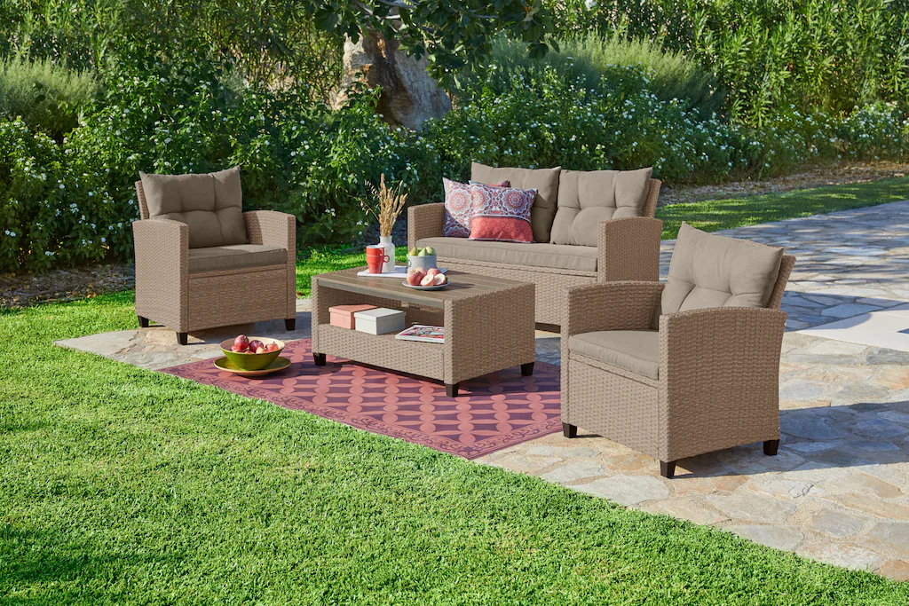 KONIFERA Gartenlounge-Set "Lorca", (Set, 16 tlg., 2x Sessel, 1x2er Sofa, 1x günstig online kaufen