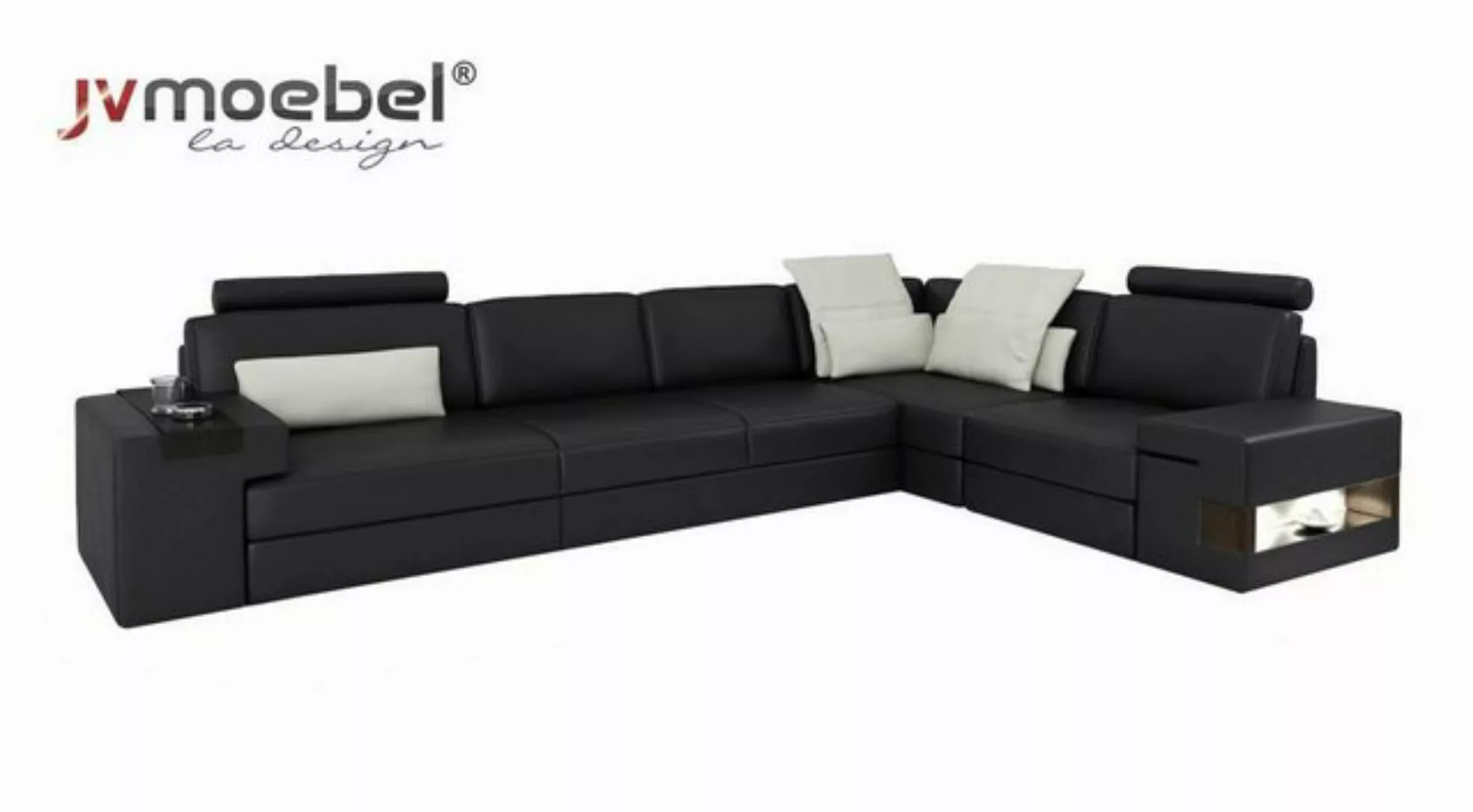 JVmoebel Ecksofa, Wohnzimmer Braun Möbel Textil Sofas Ecksofa L Form Couch günstig online kaufen