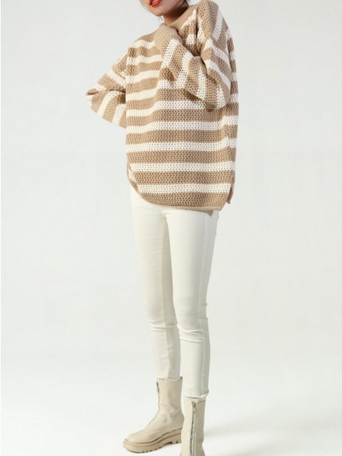 ANNIS Fashion & Accessoires Strickpullover "HANNAH" (1-tlg) Waffelmuster, E günstig online kaufen