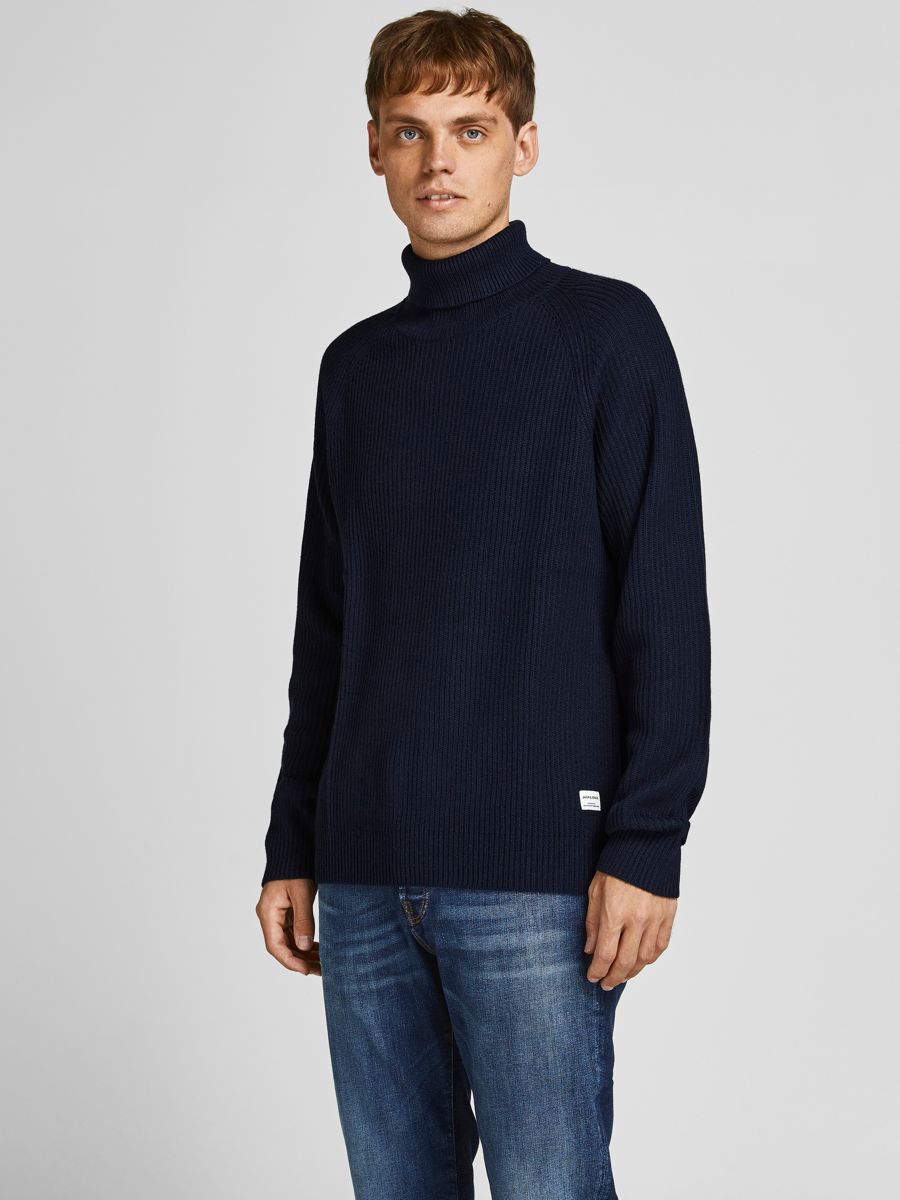 Jack & Jones – Original – Gerippter Rollkragenpullover in Weiß günstig online kaufen