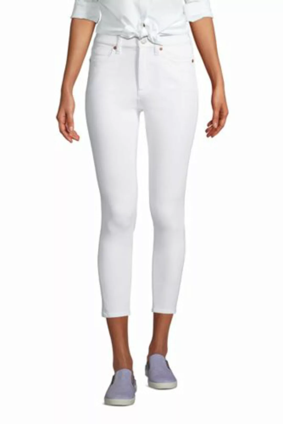 High Waist 7/8-Leggings-Jeans mit Stretch in Farbe, Damen, Größe: M Normal, günstig online kaufen