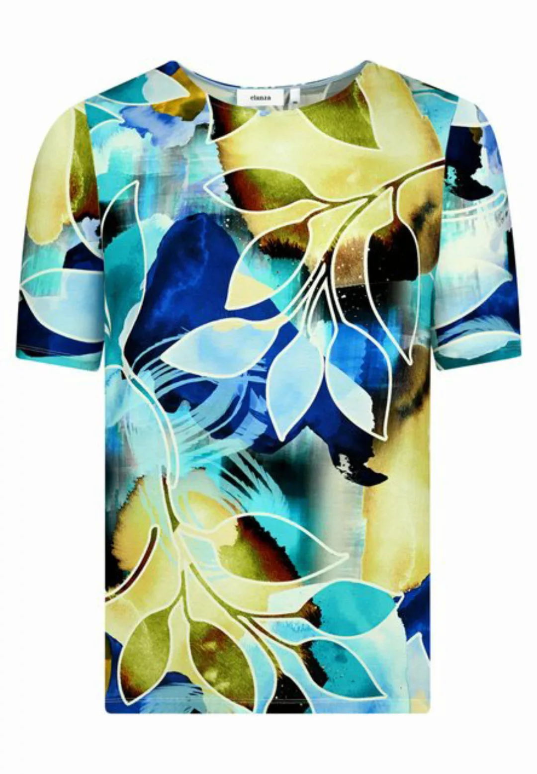 elanza T-Shirt Shirt Leaves - 10/blue-khaki (1-tlg) günstig online kaufen