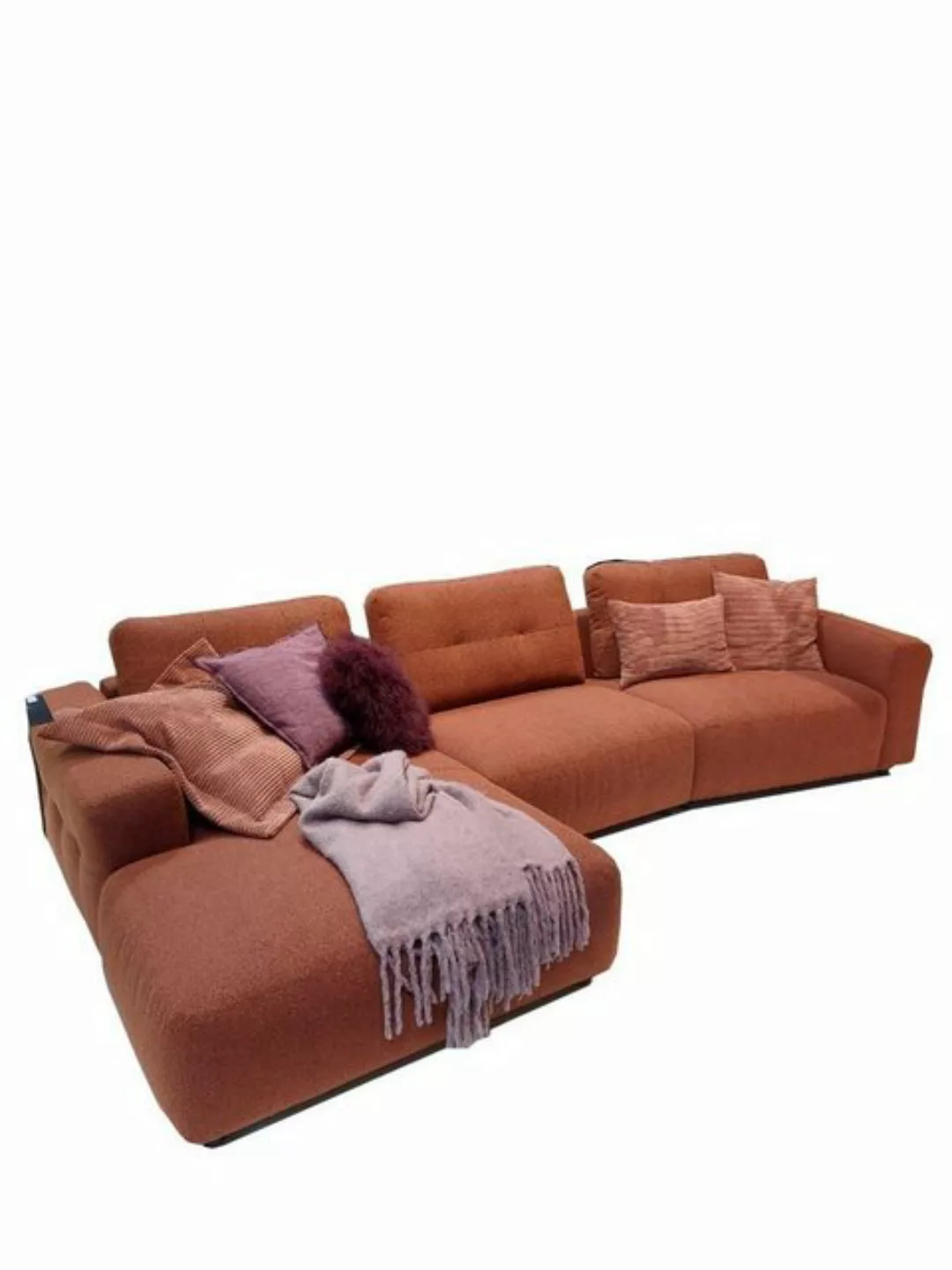Natur24 Sofa Sofa Nell 147x346 cm schräger 2-Sitzer Loop Rusty Sitzgruppe C günstig online kaufen