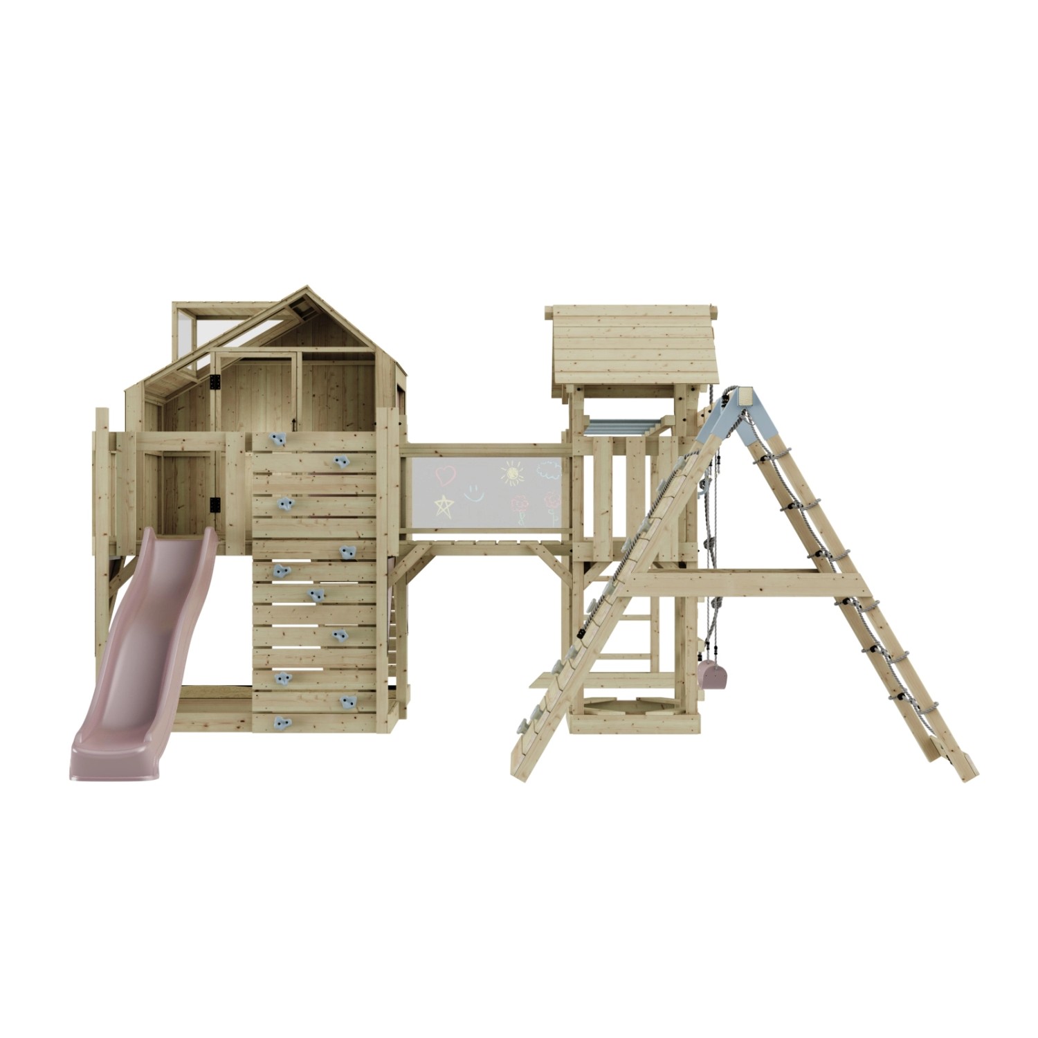 OutdoorToys Spielturm Bo mit Kinderschaukel Altrosa günstig online kaufen