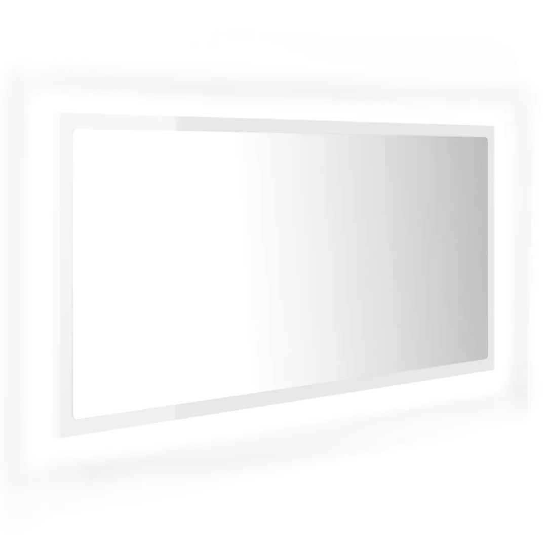 Led-badspiegel Hochglanz-weiß 90x8,5x37 Cm Spanplatte günstig online kaufen