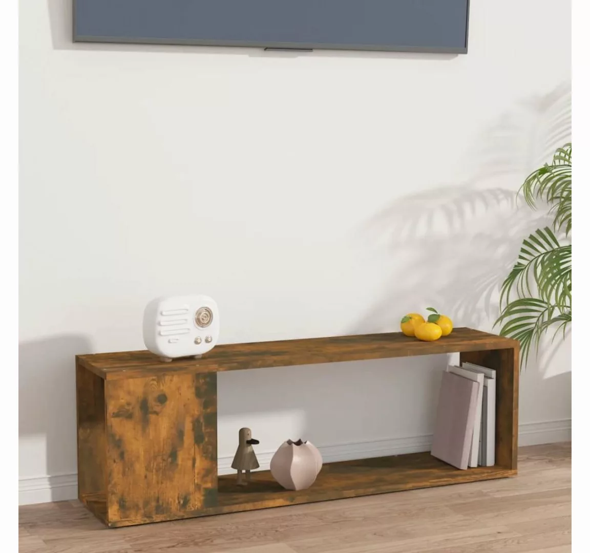 furnicato TV-Schrank Räuchereiche 100x24x32 cm Holzwerkstoff günstig online kaufen