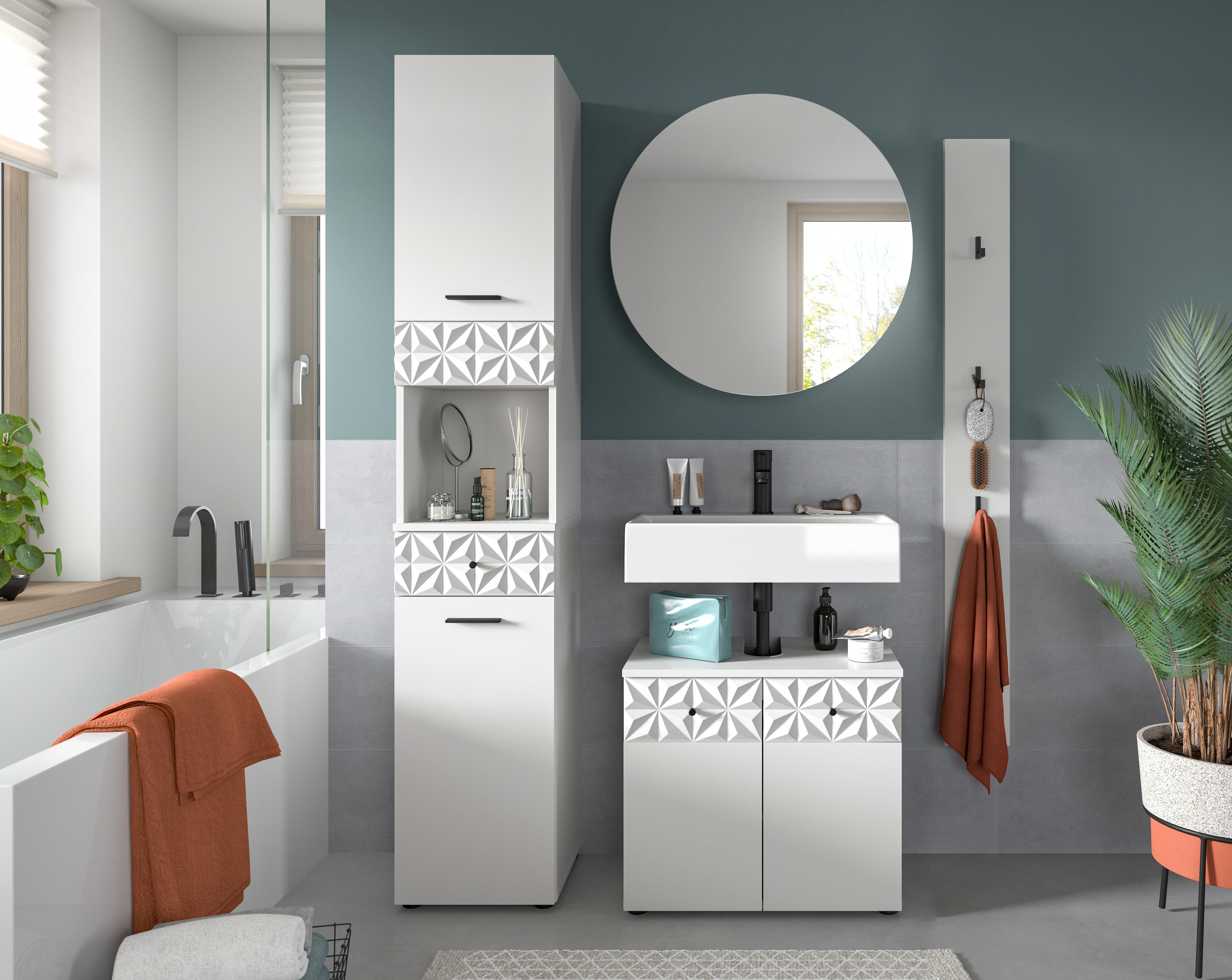 INOSIGN Badezimmer-Set "VICENZA, TOPSELLER, Breite 141cm, 4-teilig, mit Orn günstig online kaufen