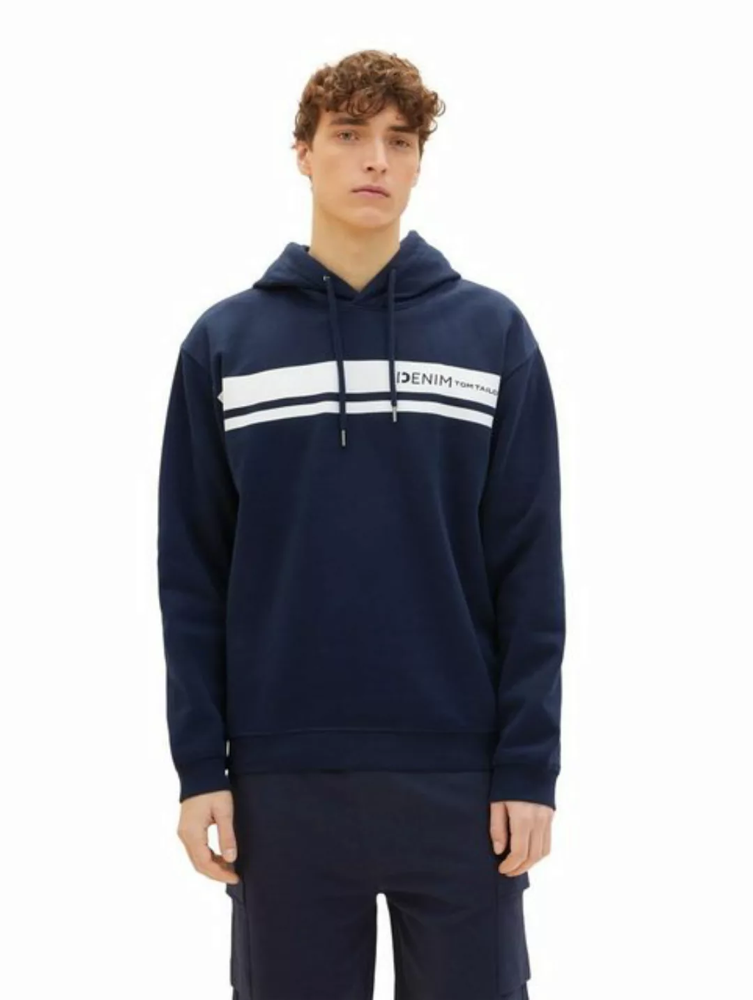 Tom Tailor Denim Herren Hoodie Kapuzenpullover PRINTED - Regular Fit günstig online kaufen