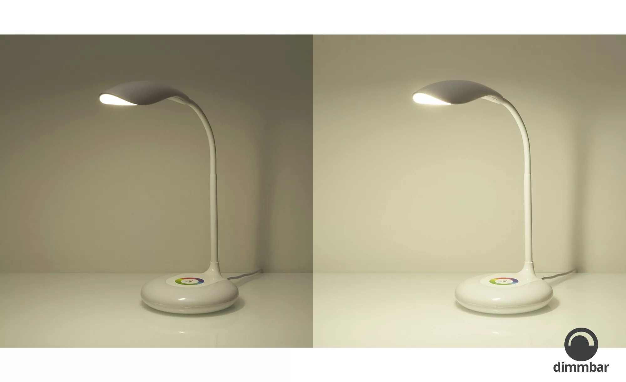 KHG LED-Tischleuchte,1-flammig, weiß ¦ Maße (cm): H: 48  Ø: 13 Lampen & Leu günstig online kaufen