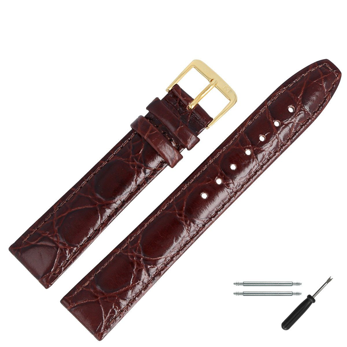MARBURGER Uhrenarmband 18mm Leder Kroko (Caiman) günstig online kaufen