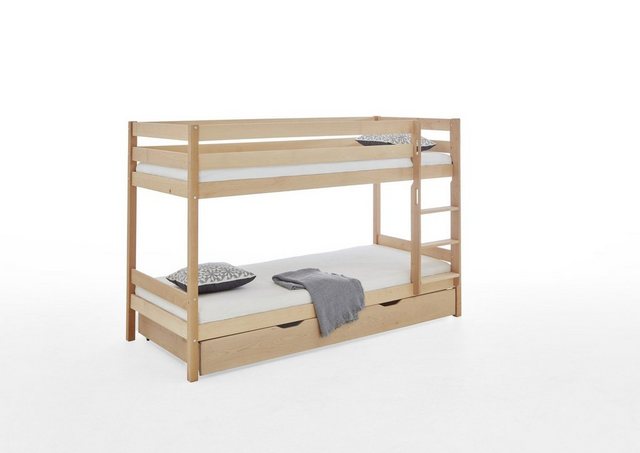 Natur24 Einzelbett Etagenbett Lupo Buche massiv Bett Schlafzimmer 90x200cm günstig online kaufen