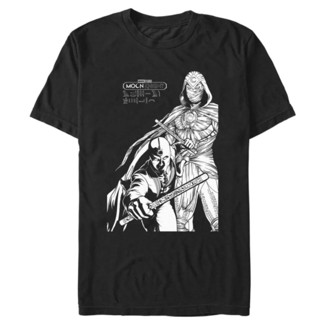 Marvel - Moon Knight - Moon Knight Mk Line Art Duo - Männer T-Shirt günstig online kaufen