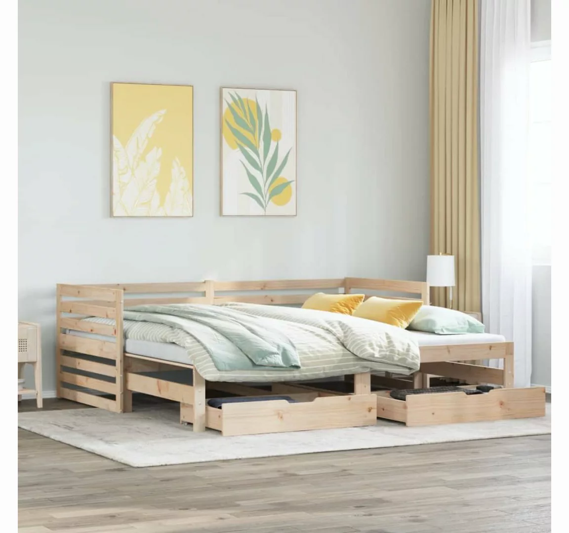 vidaXL Bett Tagesbett mit Schubladen 90x200 cm Massivholz Kiefer günstig online kaufen