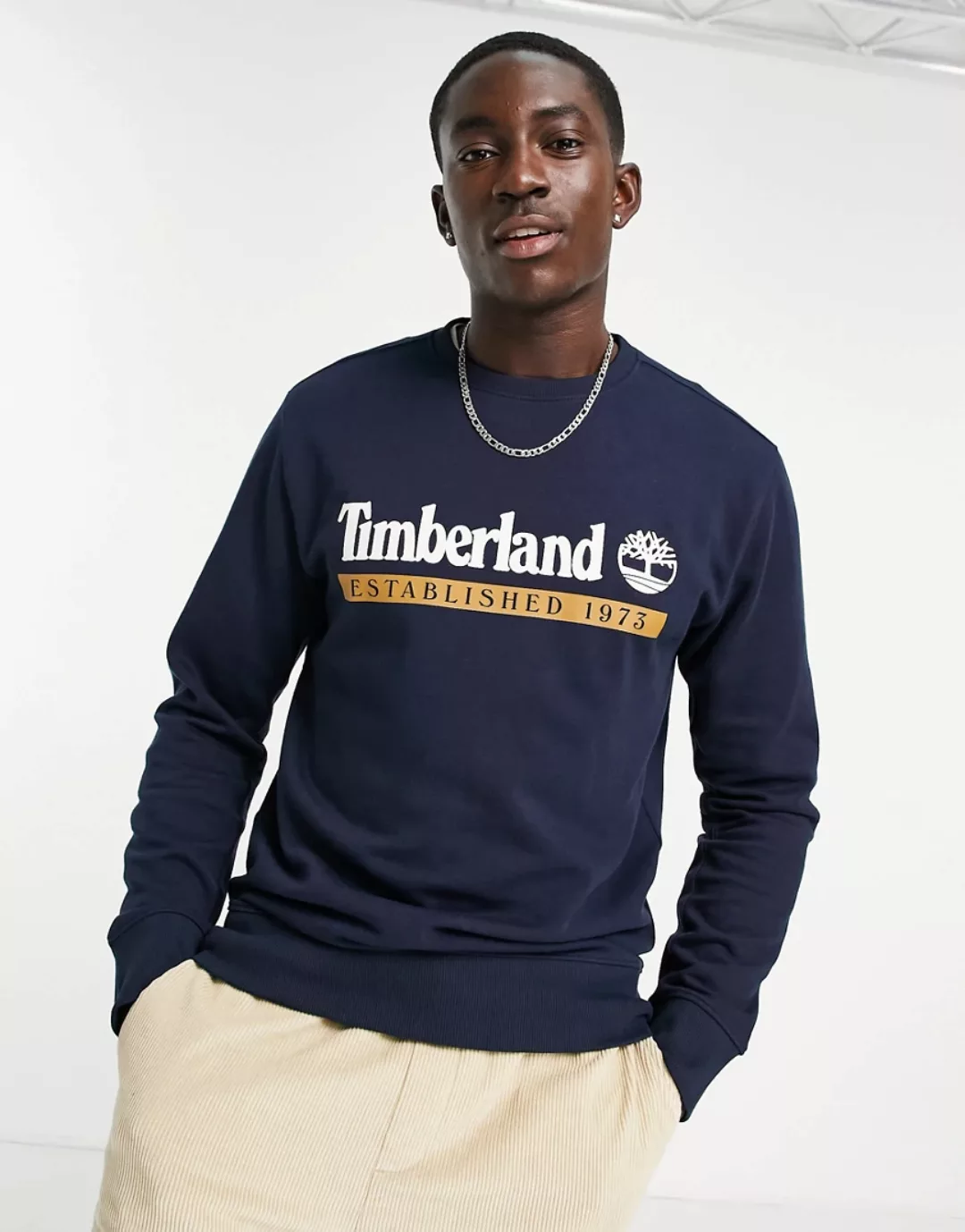 Timberland – Established 1973 – Sweatshirt in Dunkelblau günstig online kaufen