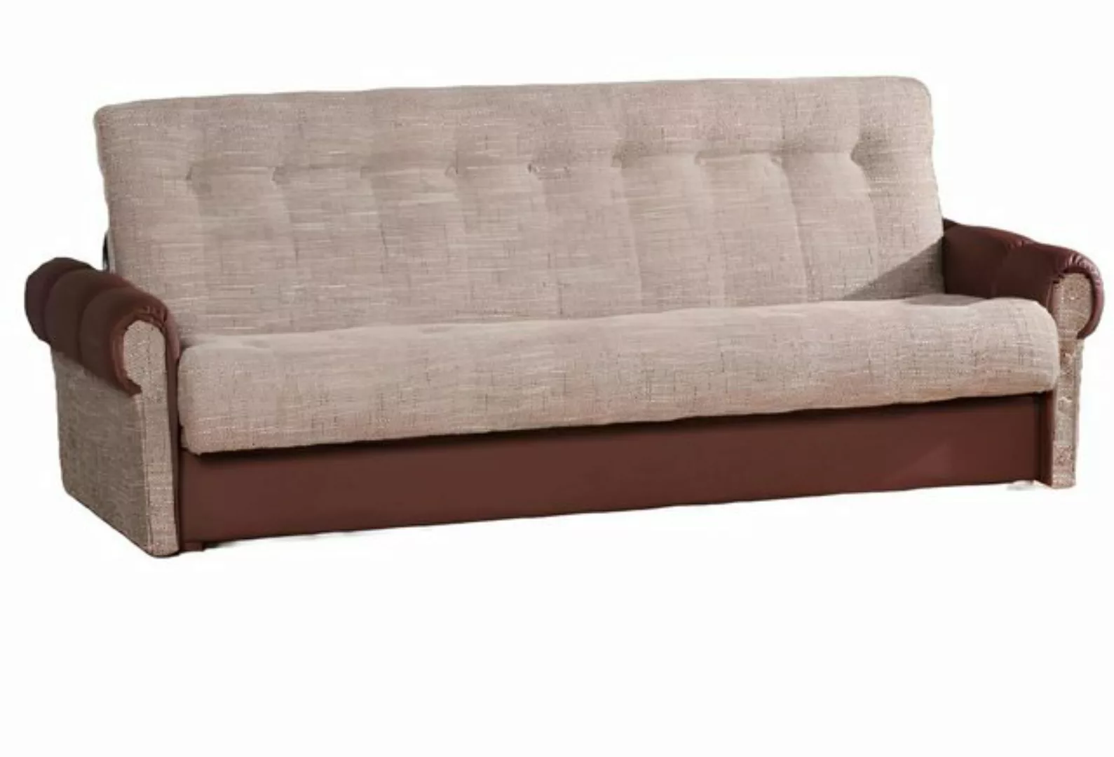 Xlmoebel Bett Schlafsofa mit Bettfunktion und Ledersofa-Optik in Stoffbezug günstig online kaufen