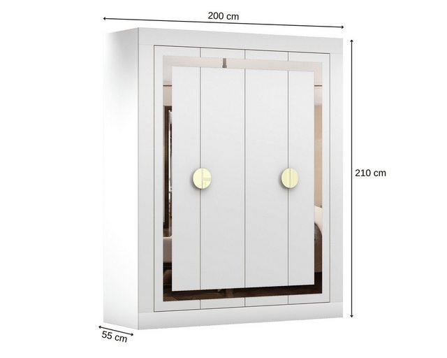 MOEBLO Drehtürenschrank Lumine 1 - 200 cm (Kleiderschrank Schrank Garderobe günstig online kaufen