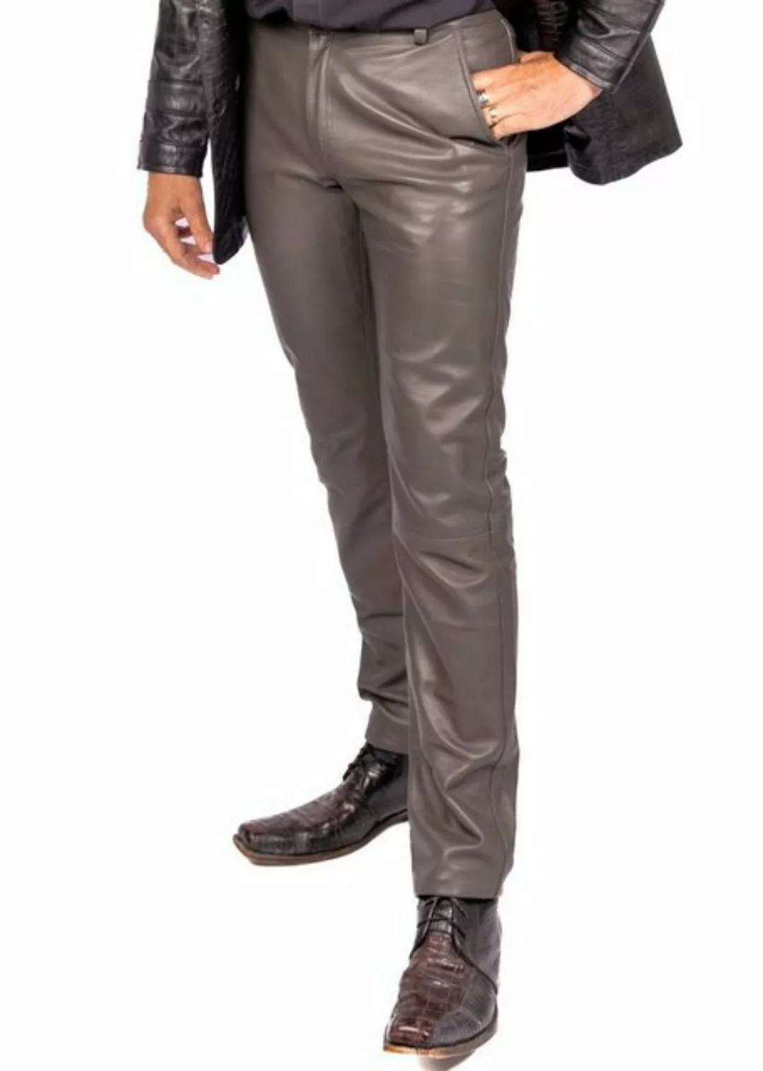 Be Noble Lederhose Chino Elegante Chinohose aus weichem Lammnappa Leder günstig online kaufen