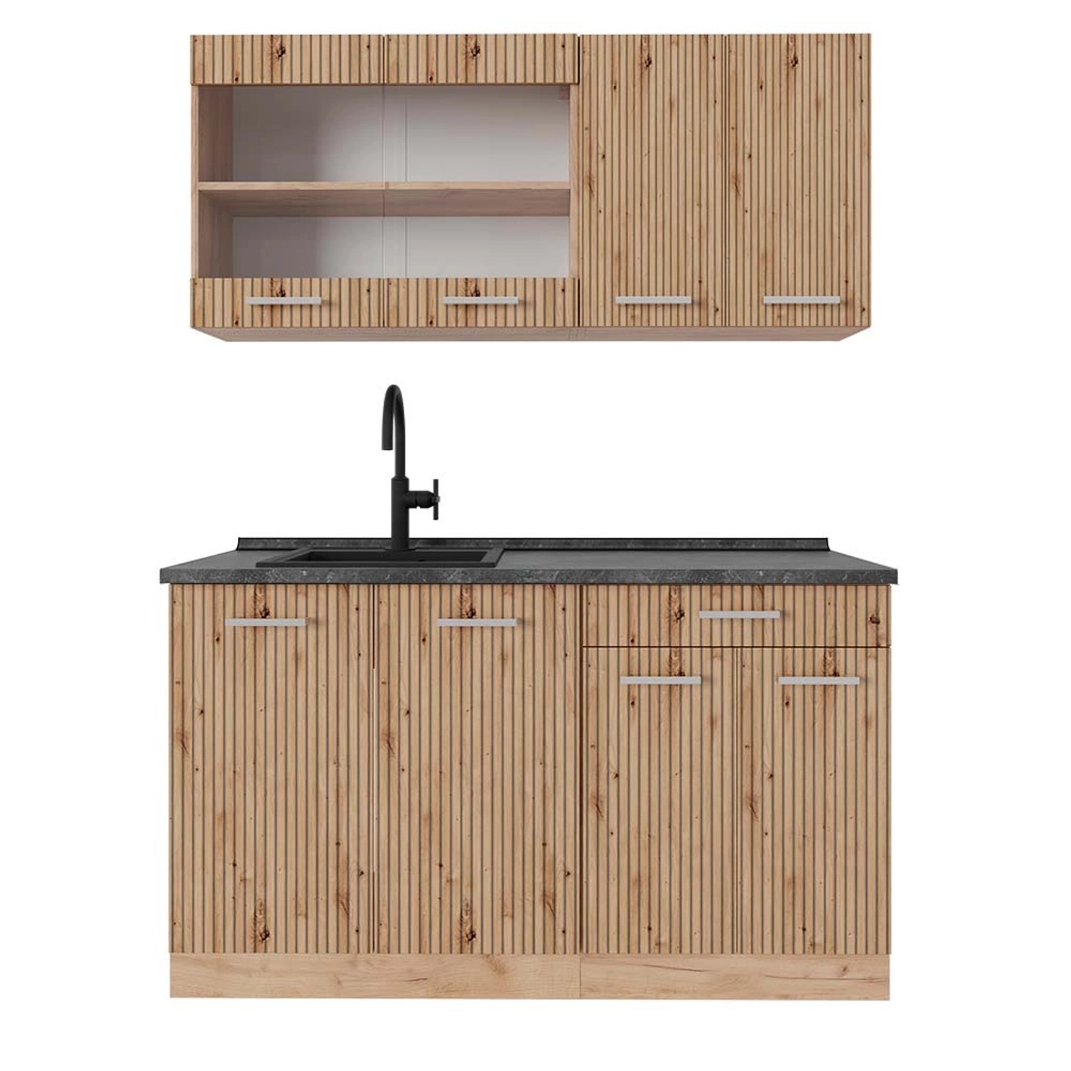 Vicco Küchenzeile R-Line, Artisan Eiche/Weiß, 140 günstig online kaufen
