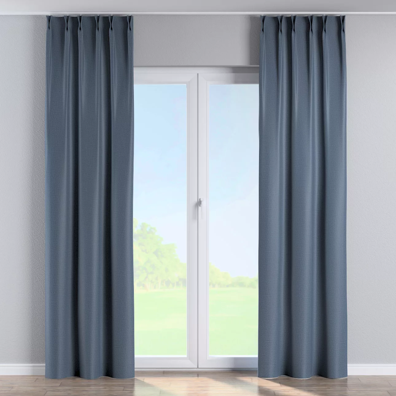 Vorhang mit flämischen 2-er Falten, dunkelblau, Blackout (verdunkelnd) (269 günstig online kaufen