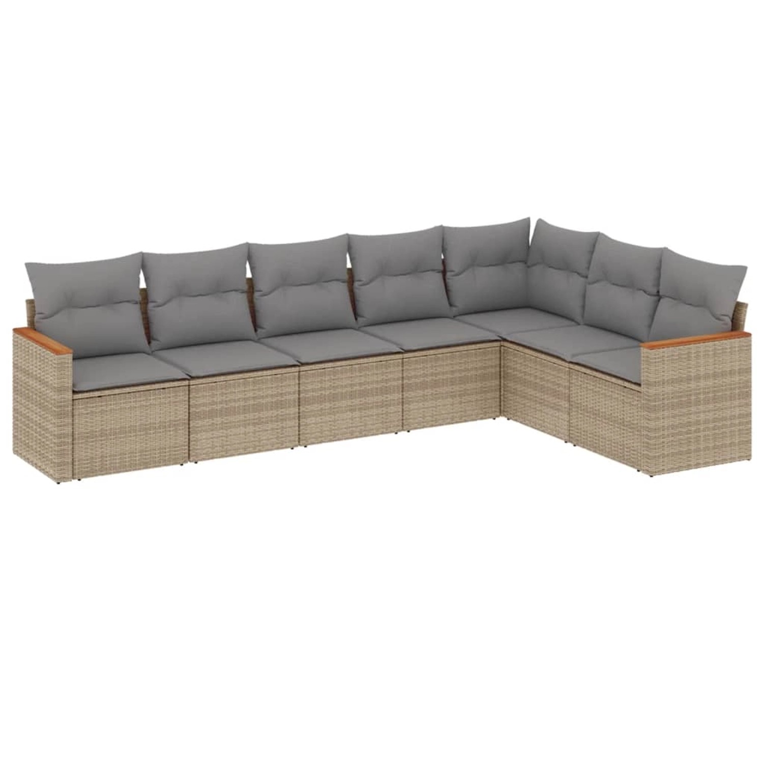 vidaXL 7-Tlg Garten-Sofagarnitur mit Kissen Beige Poly Rattan 3258433 günstig online kaufen