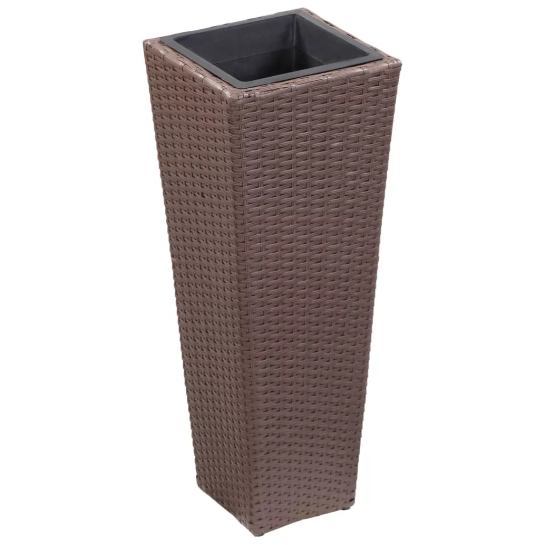 Garten-hochbeet 30 X 30 X 80 Cm Poly Rattan Braun günstig online kaufen