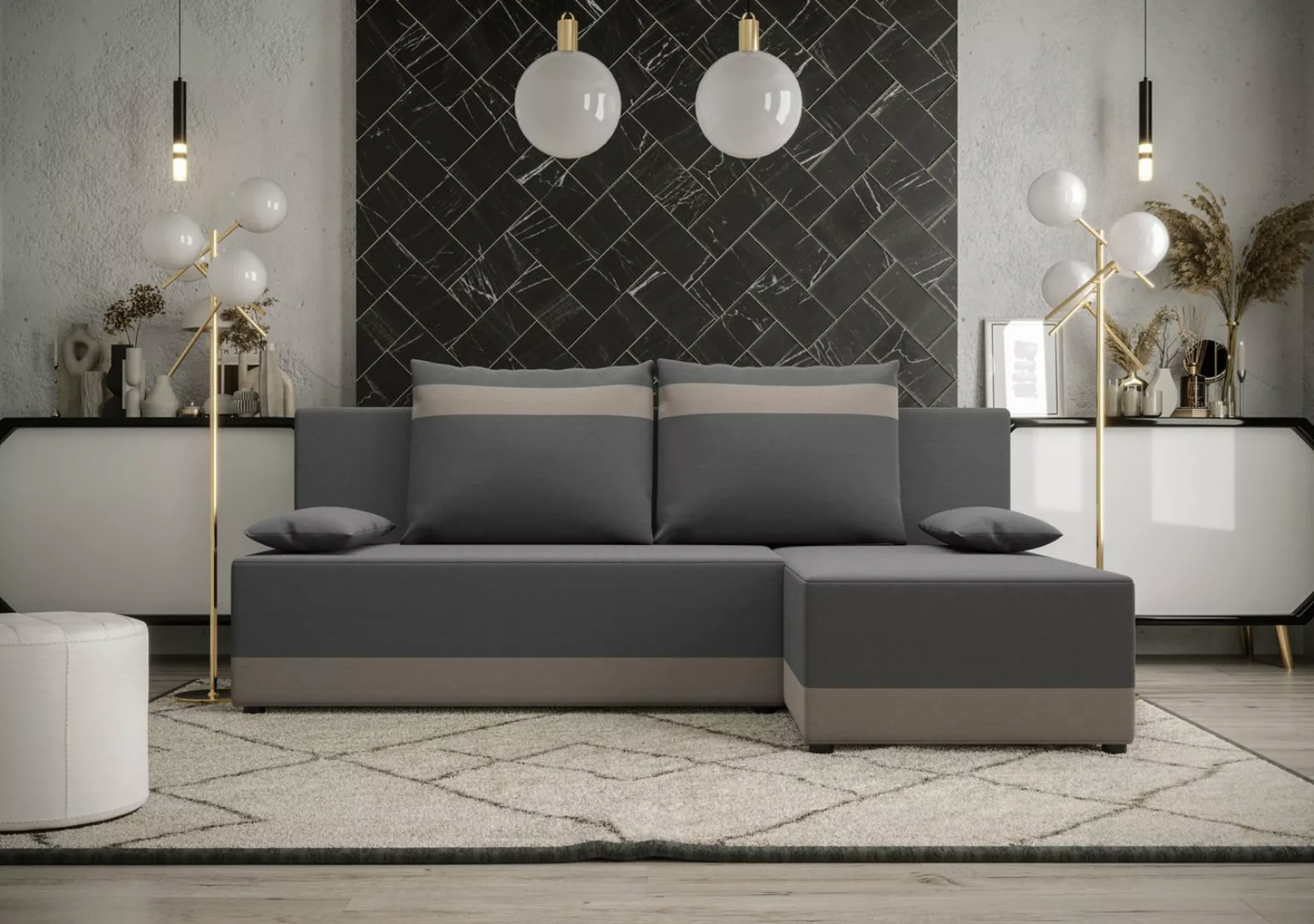 ALTDECOR Ecksofa TOLEDI, Couch mit Schlaffunktion, Wohnzimmer - Wohnlandsch günstig online kaufen