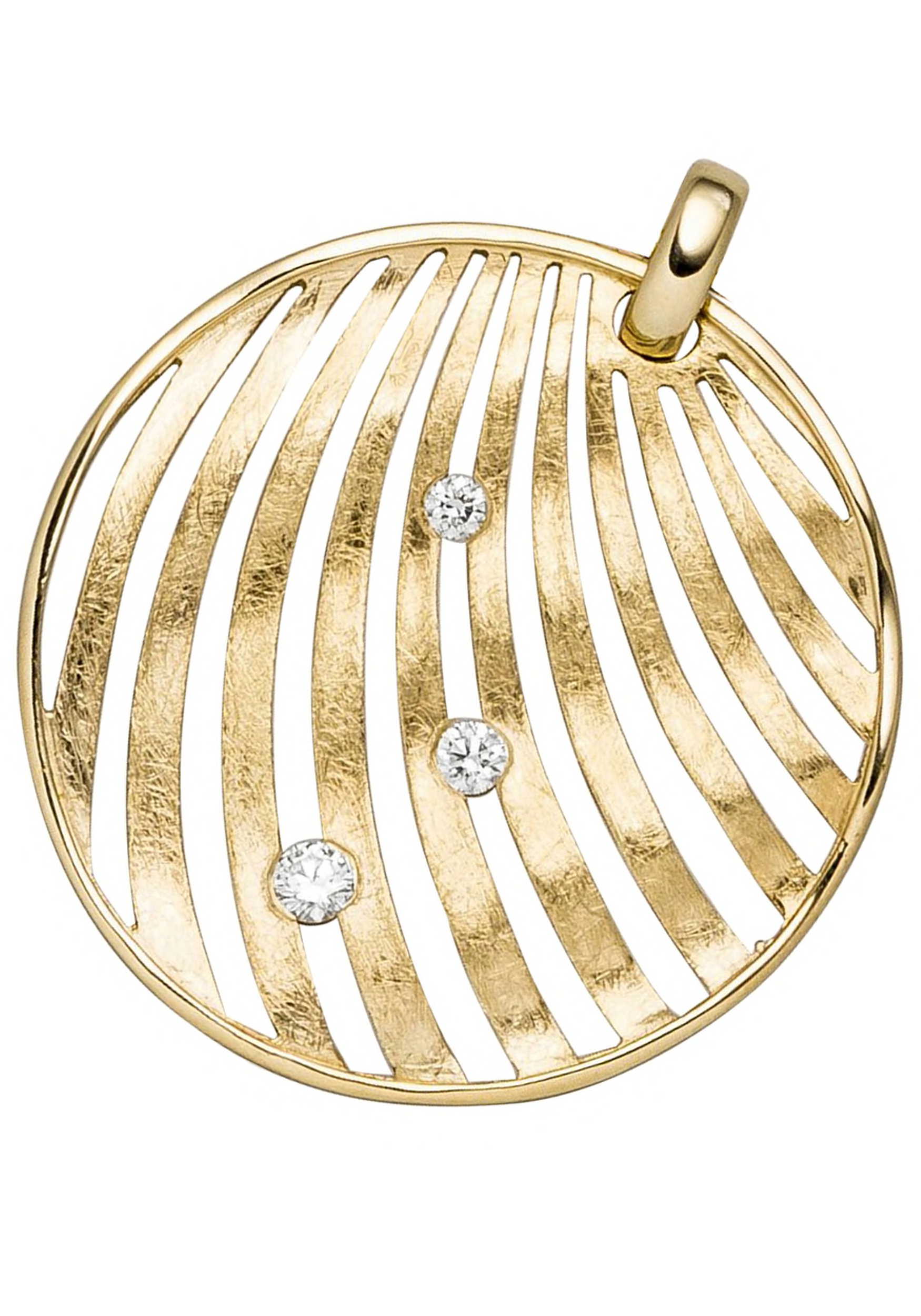 JOBO Kettenanhänger "Anhänger eismatt", 585 Gold mit 3 Diamanten günstig online kaufen