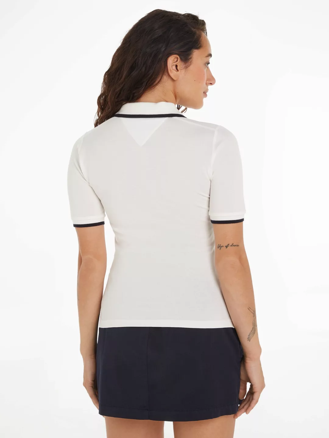 Tommy Hilfiger Poloshirt SLIM SMD TIPPING LYOCELL POLO SS mit kontrastfarbe günstig online kaufen