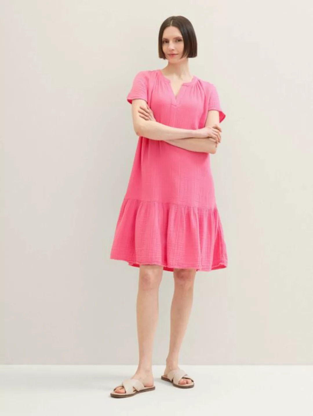 TOM TAILOR Jerseykleid Musselin Kleid günstig online kaufen