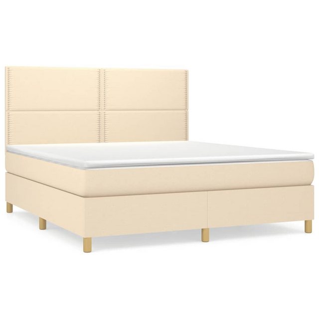 vidaXL Boxspringbett Boxspringbett mit Matratze Creme 160x200 cm Stoff Bett günstig online kaufen