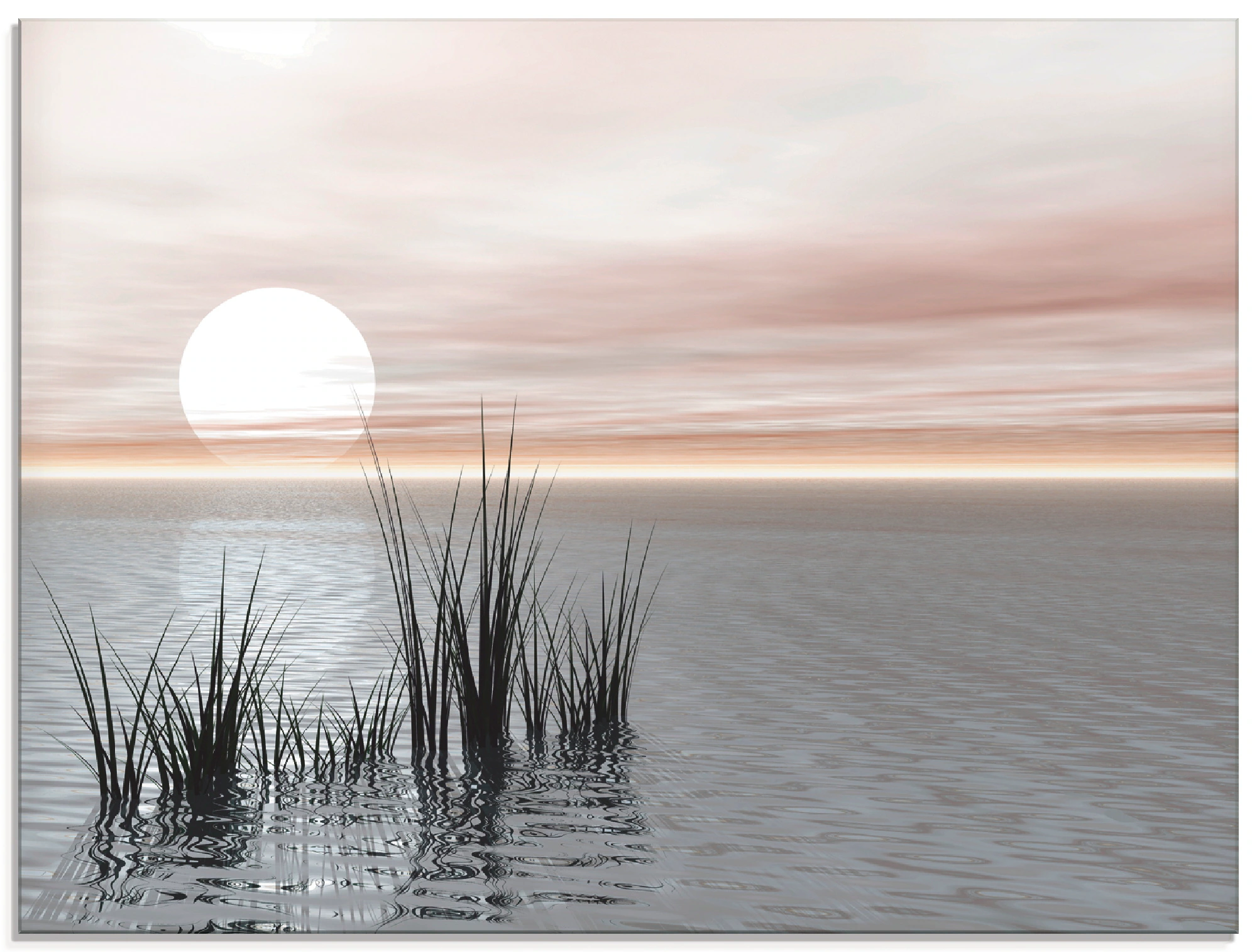 Artland Glasbild »Sonnenuntergang mit Schilf«, Sonnenaufgang & -untergang, günstig online kaufen