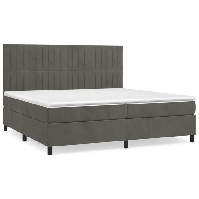 vidaXL Boxspringbett mit Matratze Dunkelgrau 200x200 cm Samt1466081 günstig online kaufen