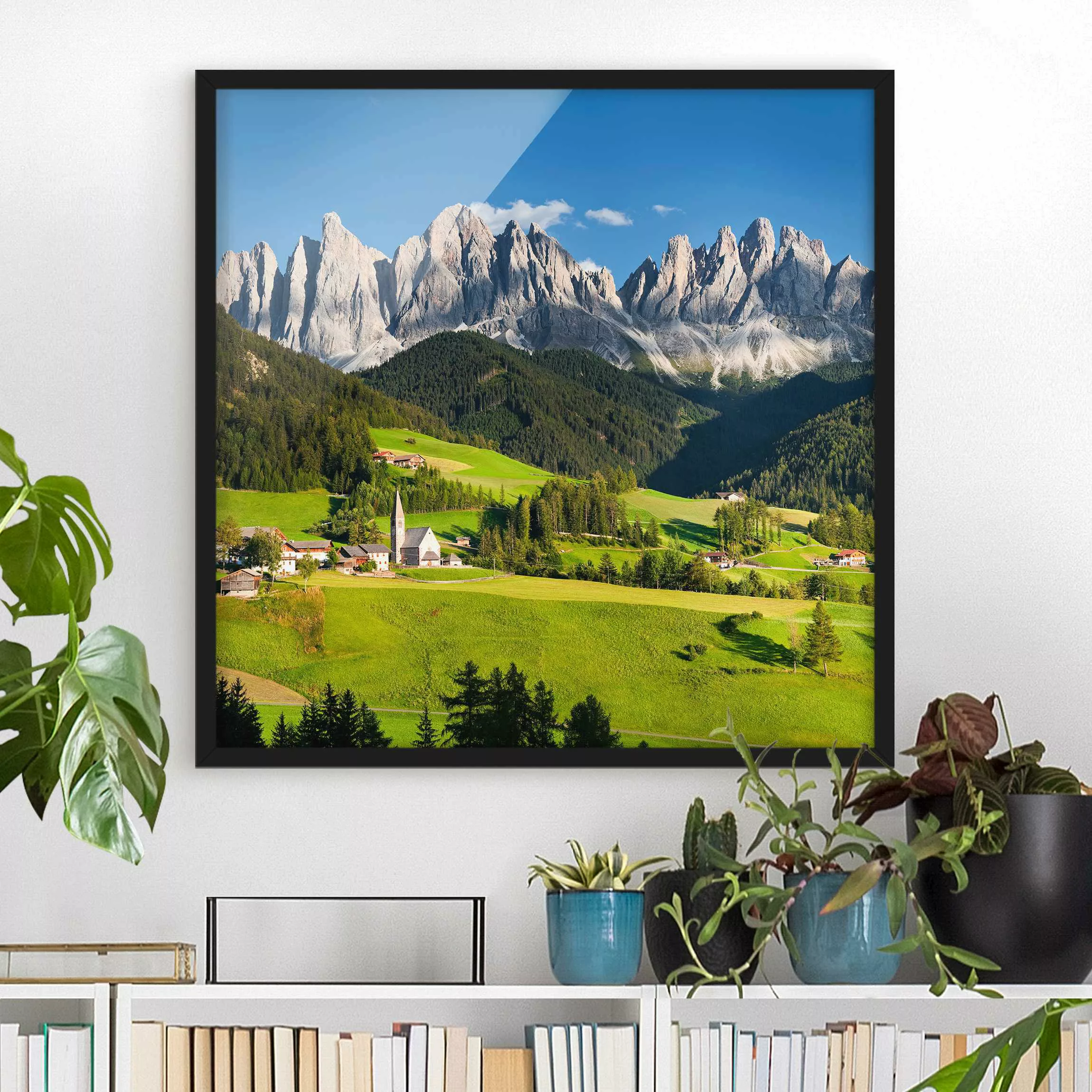 Bild mit Rahmen Natur & Landschaft - Quadrat Geislerspitzen in Südtirol günstig online kaufen