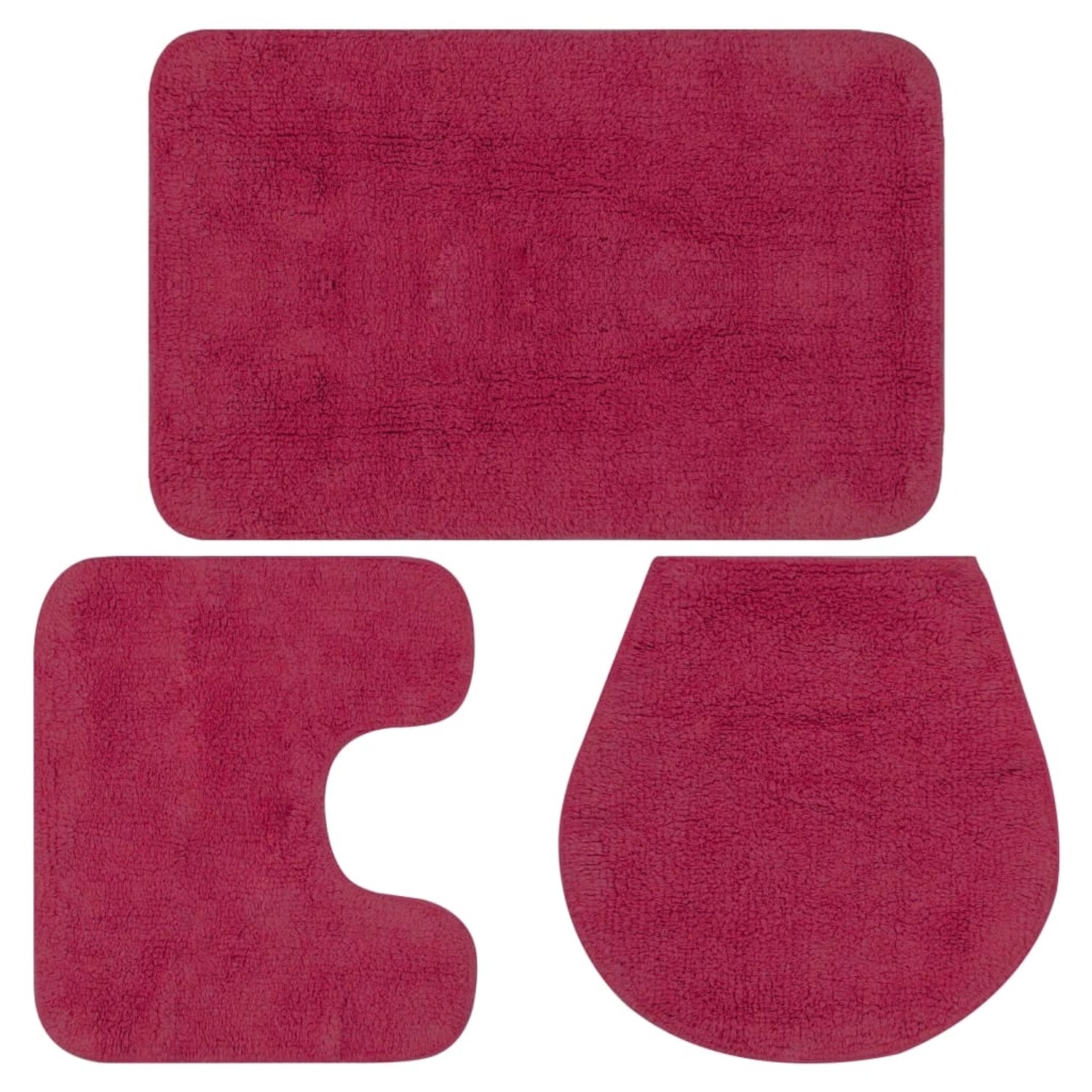 Vidaxl Badematten-set 3-tlg. Stoff Fuchsia günstig online kaufen