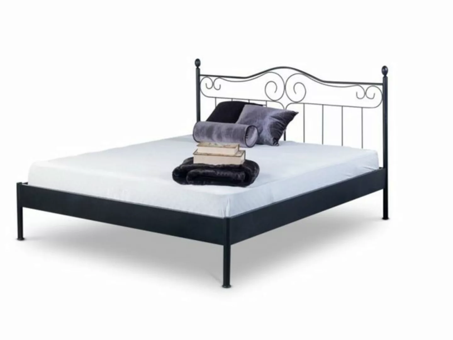 BedBox Metallbett Alessia, modernes Metallbett, trendiges Kopfteil, pulverb günstig online kaufen