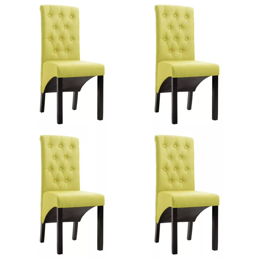 Esszimmerstühle 4 Stk. Grün Stoff günstig online kaufen